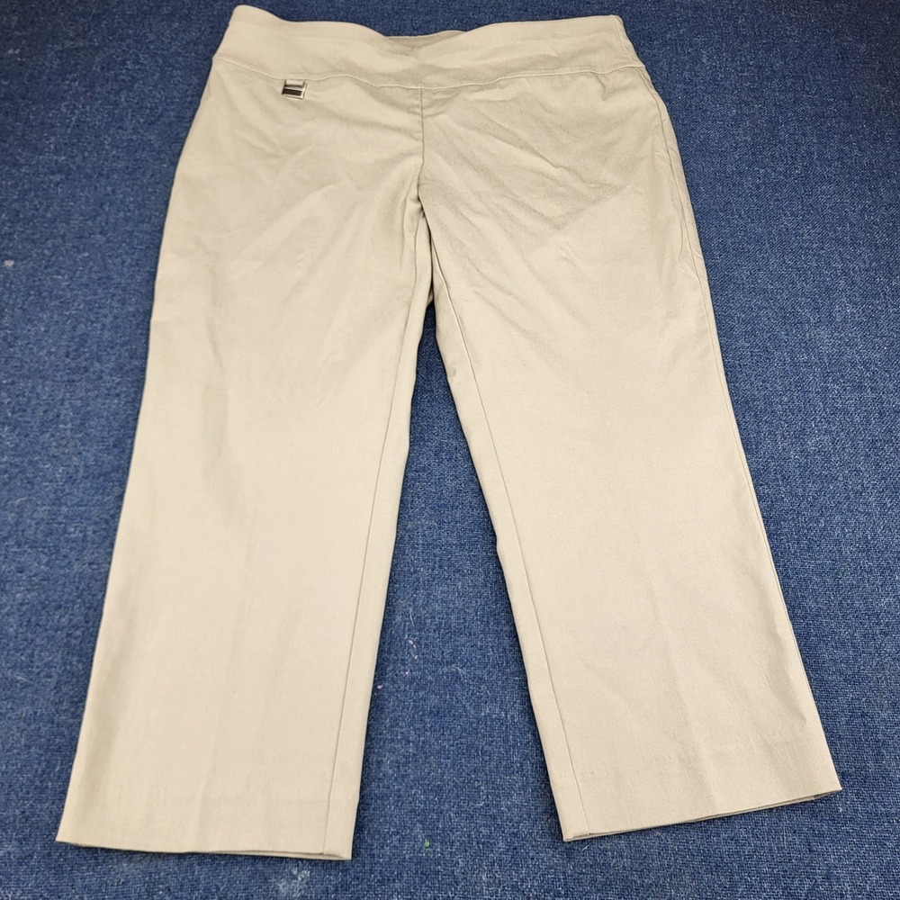 Alfani Petite Tummy Control Capri Pants Summer Straw Beige 10P Trousers NEW